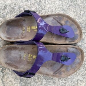Birkenstock Birko-flor Purple Patent Thong Sandals